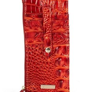 Brahmin Melbourne Collection Radiant Red Leather Credit Card Wallet
